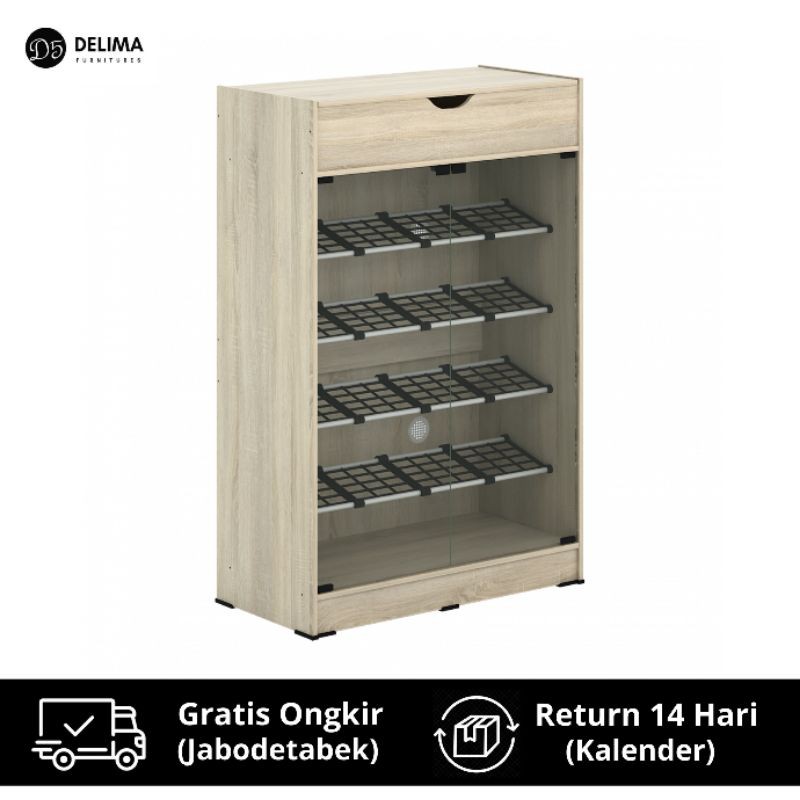 Jual Shoe Rack Lemari Kabinet Sepatu / Rak Sandal & Sepatu 80cm - Oak ...