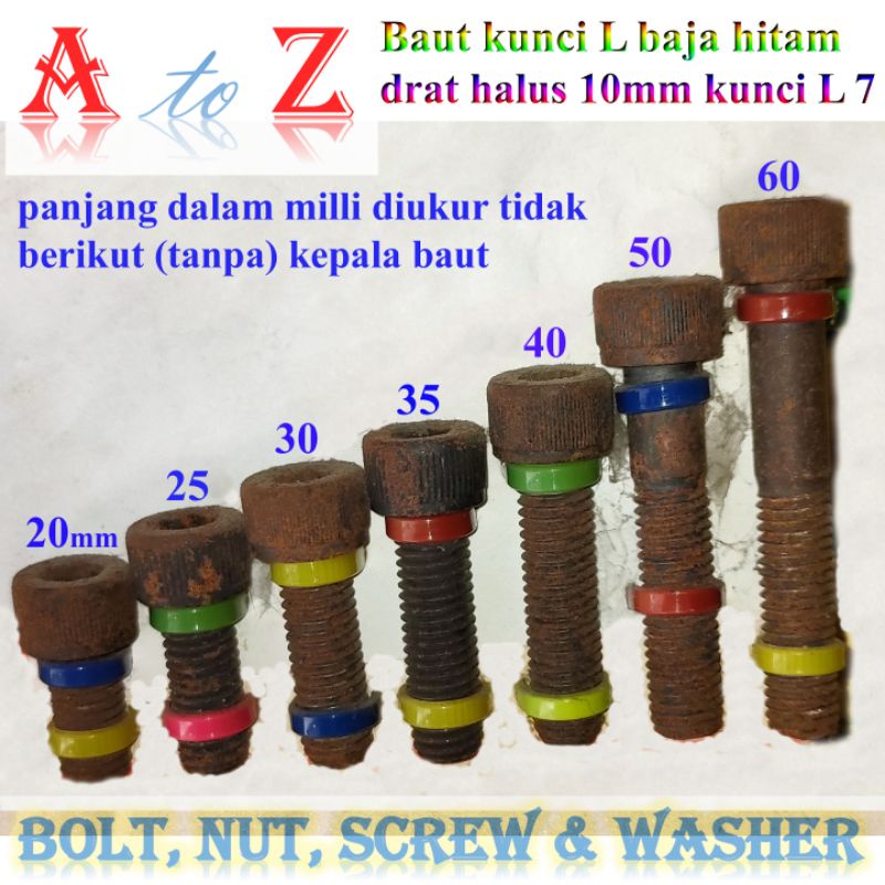 Jual Baut Kunci L Baja X Mm Drat Halus Shopee Indonesia