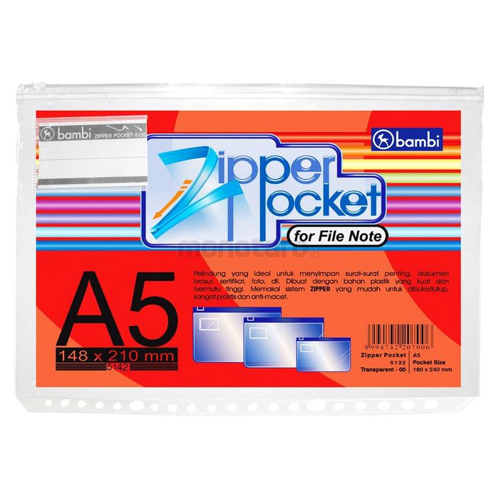 Jual Bambi Map Plastik Zipper pocket A5 A4 F4 + | Shopee Indonesia