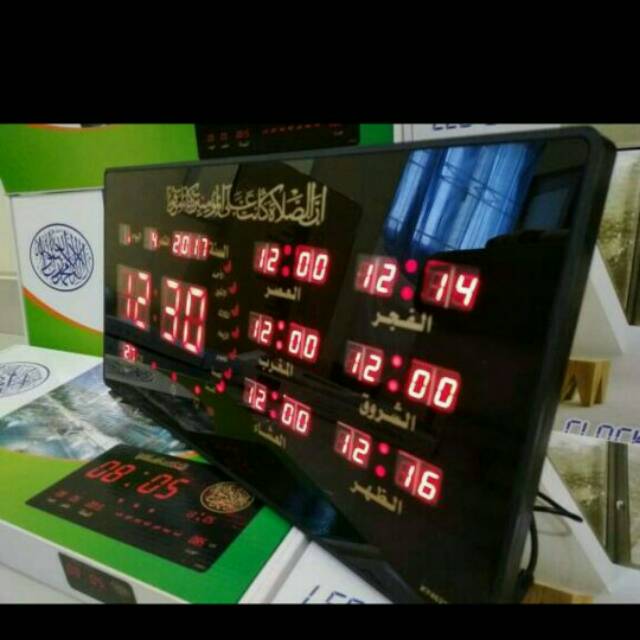 Jual JAM DIGITAL LED Jadwal Solat/Jam LED Mushola/Adzan&Iqomat+OTOMTISk ...