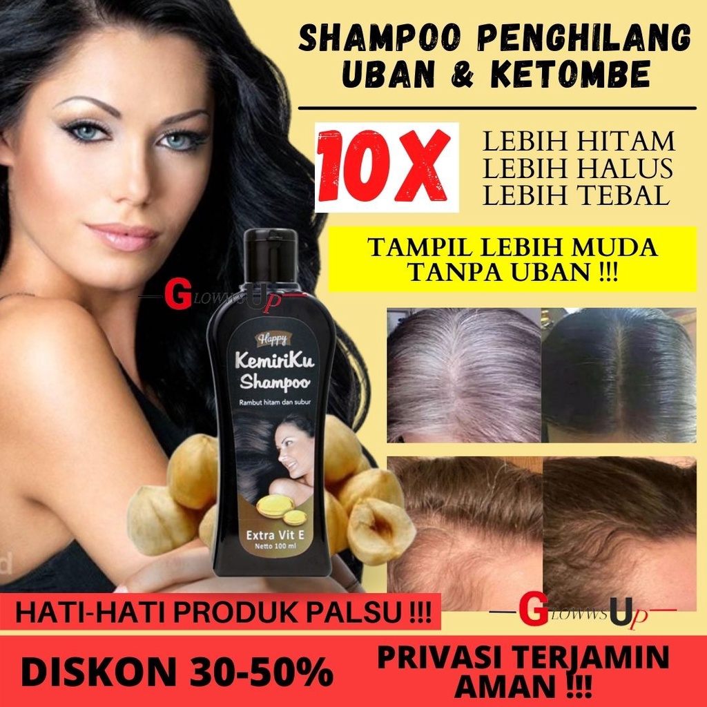 Jual SAMPO PENGHITAM RAMBUT UBAN HAPPY SHAMPOO KEMIRIKU 100ML SHAMPO