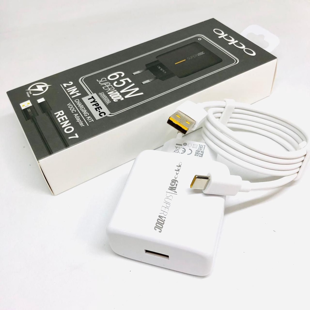 OPPO CARICABATTERIE RICAMBIO ORIGINALE USB VCA7GACH 65W SUPER VOOC WHITE 78BD6FA