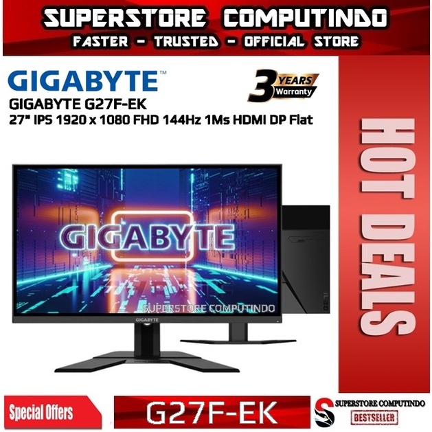 Jual Monitor LED Gaming Gigabyte G27F EK 27" IPS FLAT 144Hz 1Ms HDMI DP ...
