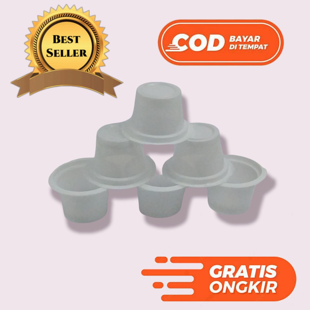 Jual Cup Plastik Putih Susu 50ml Isi 50pcs/Cup Es krim/Cup Puding ...