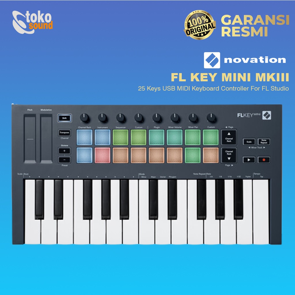 Jual Novation FLKey Mini 25 Key FL Studio Midi Controller Mini Keyboard