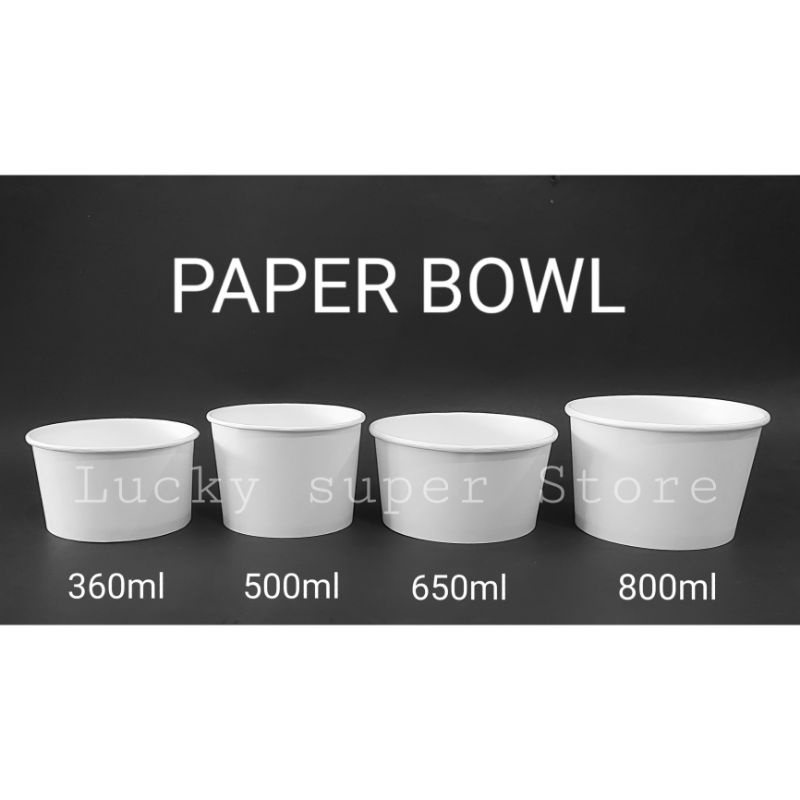 Jual Paper Bowl 650ml / Mangkok Kertas Rice Bowl Bento Box 650 ml ...