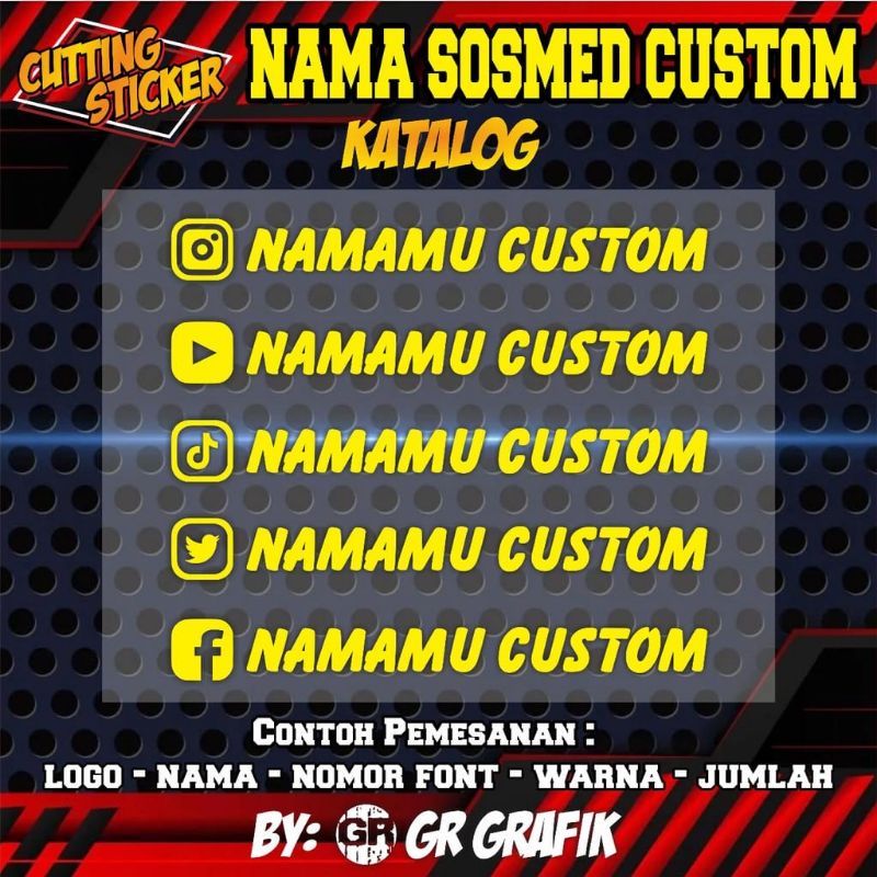 Jual Stiker Nama Custom Logo Sosmed murah | Shopee Indonesia