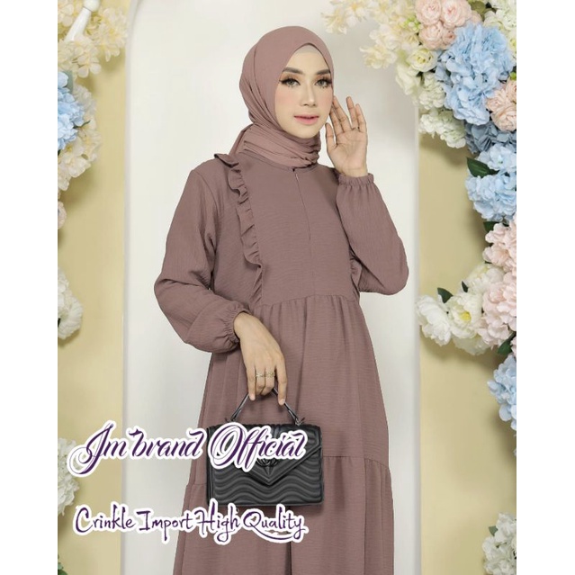 Jual Dress Andin Bahan Crinkle Premium Gamis Crinkle Premium Airflow