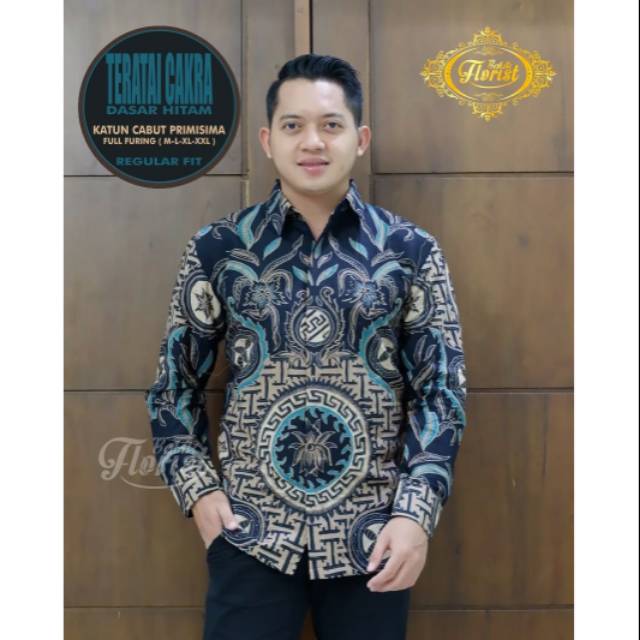 Jual Kemeja Batik Teratai Cakra | Shopee Indonesia