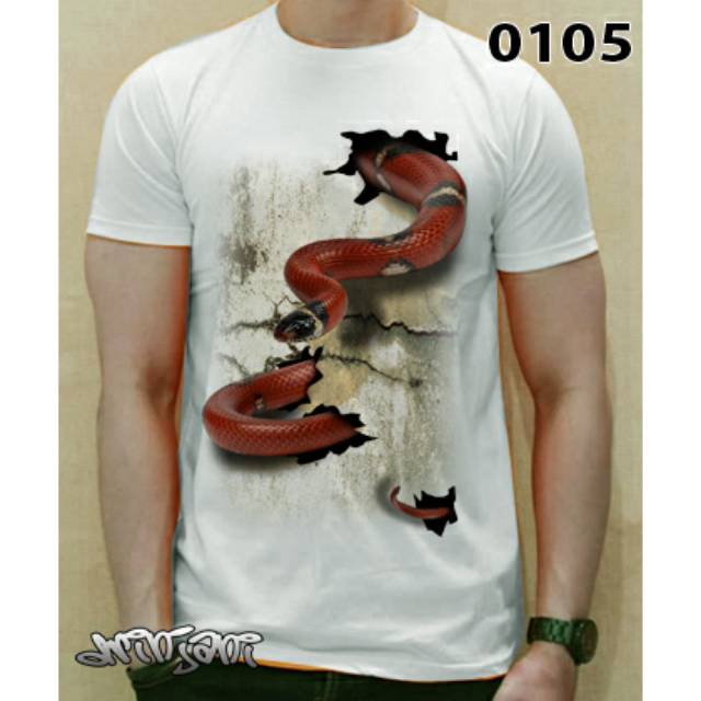 Jual Kaos 3d hewan binatang snake ular sanca piton cobra | Shopee Indonesia