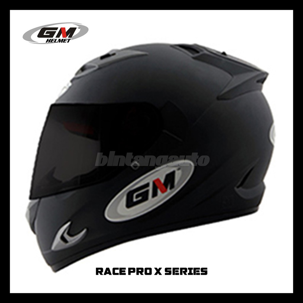 Jual Helm Full Face Gm Race Pro X Race Single Visor Black Doff Shopee Indonesia