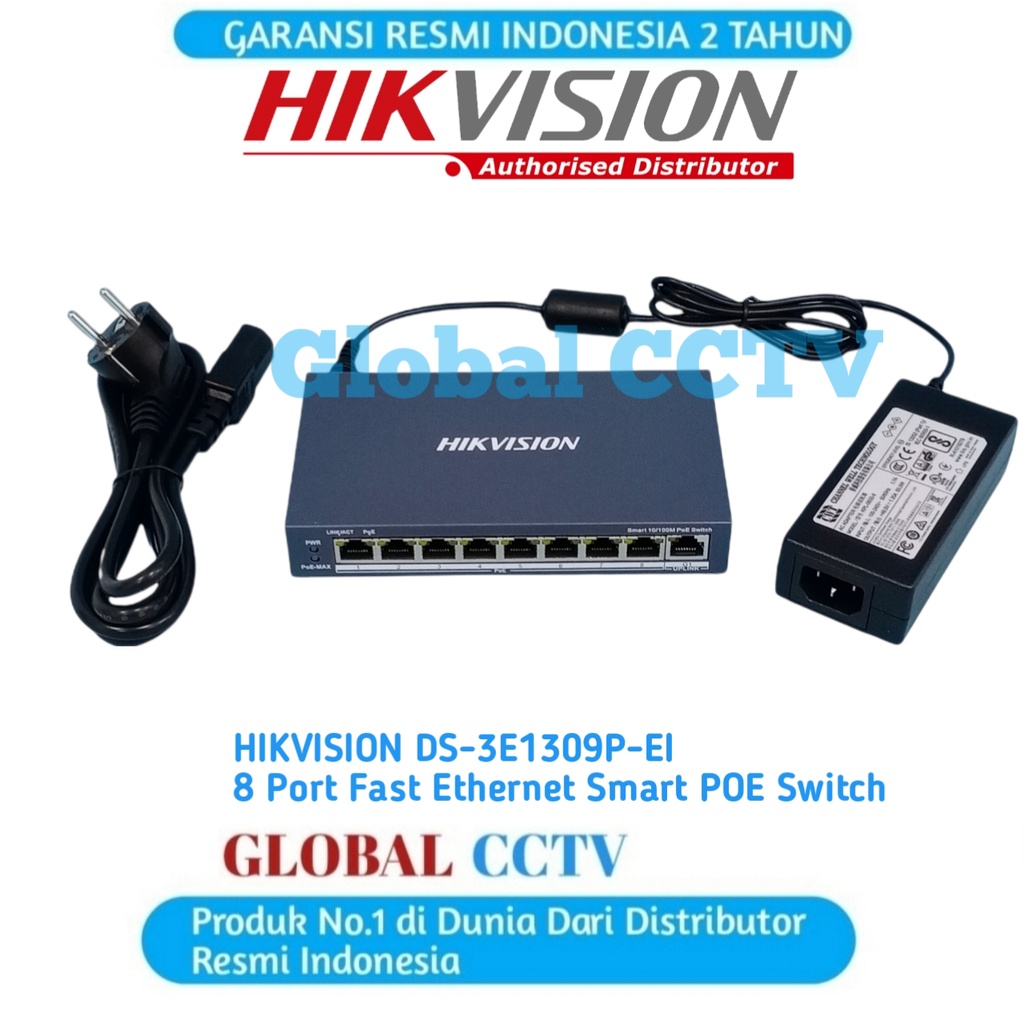 Jual HIKVISION DS-3E1309P-EI 8 PORT FAST ETHERNET SMART POE SWITCH ...