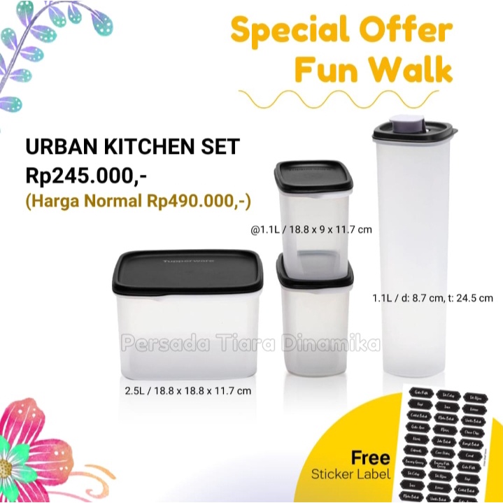 Jual TUPPERWARE URBAN KITCHEN SET HITAM - WADAH SERBAGUNA | Shopee ...
