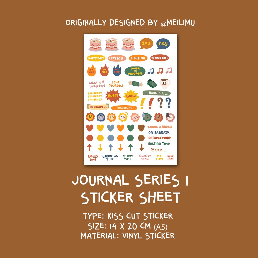 Jual Journal Series 1 Sticker Sheet | Stiker Bullet Journaling | Shopee ...