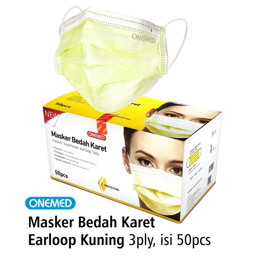 Jual Masker Earloop 3ply Medis / Surgical Mask / Masker Karet Onemed ...