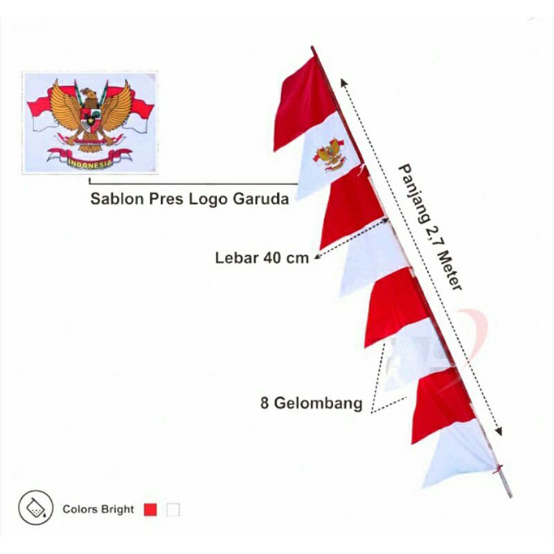 Jual Bendera Indonesia Bendera Umbul Umbul Merah Putih 8 Mata Shopee Indonesia