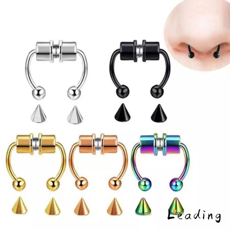 Jual 1 Pc Cincin Tindik Hidung Palsu Bentuk U Bahan Stainless Steel ...