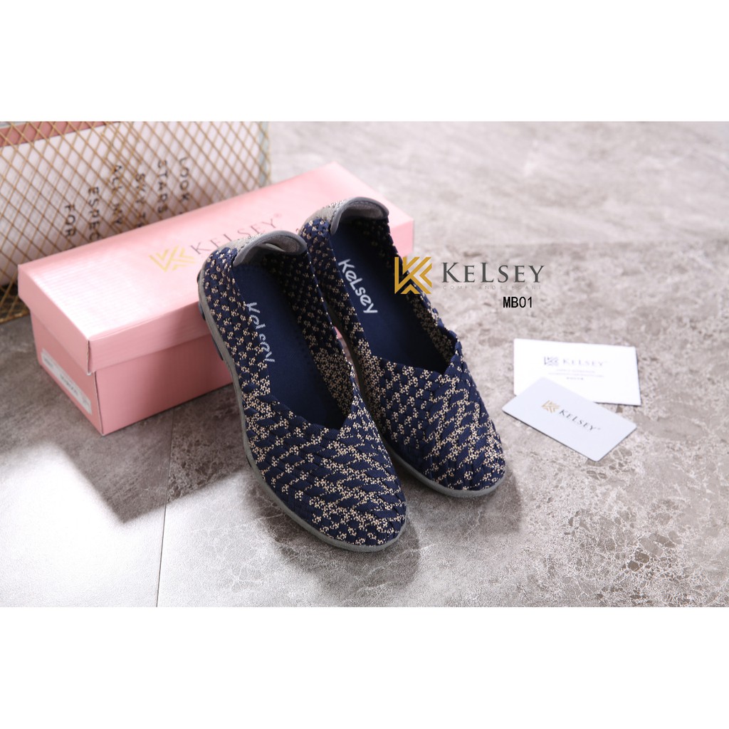 Jual Terbaru Kelsey Sepatu Rajut Wanita Mb Flats Shoes Rajut Anyaman