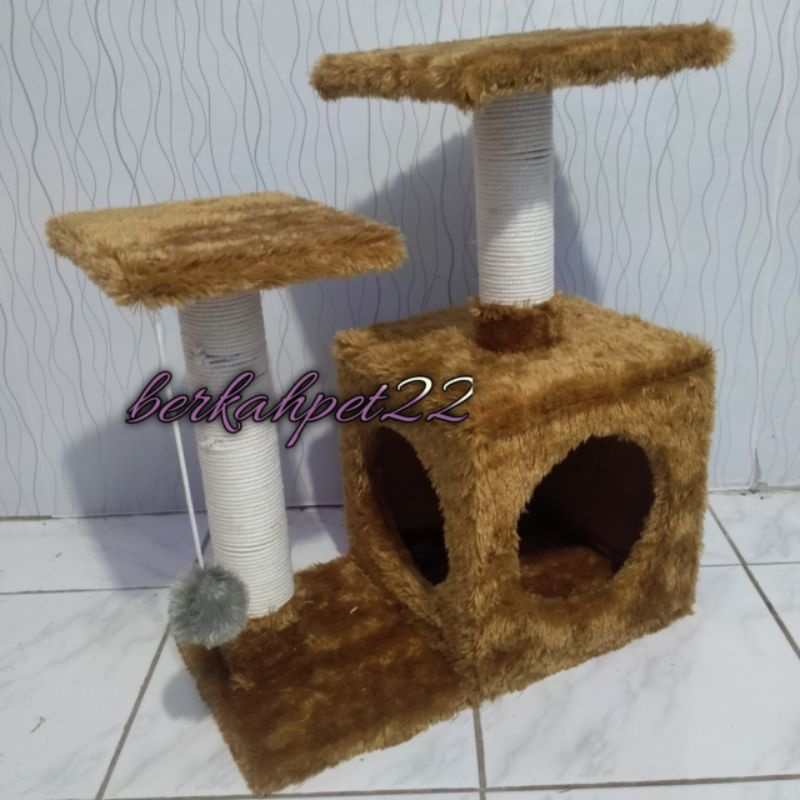Jual Rumah kucing tempat bermain panjatan rumah kucing cat tree house