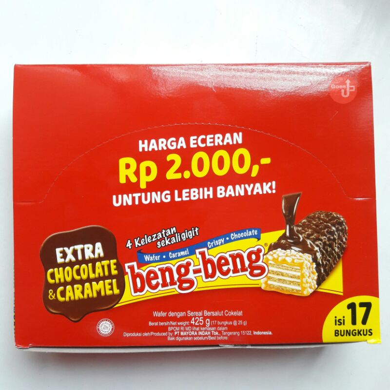 Jual [new] Beng Beng Wafer Cokelat Caramel Crispy Box Isi 17 Bungkus