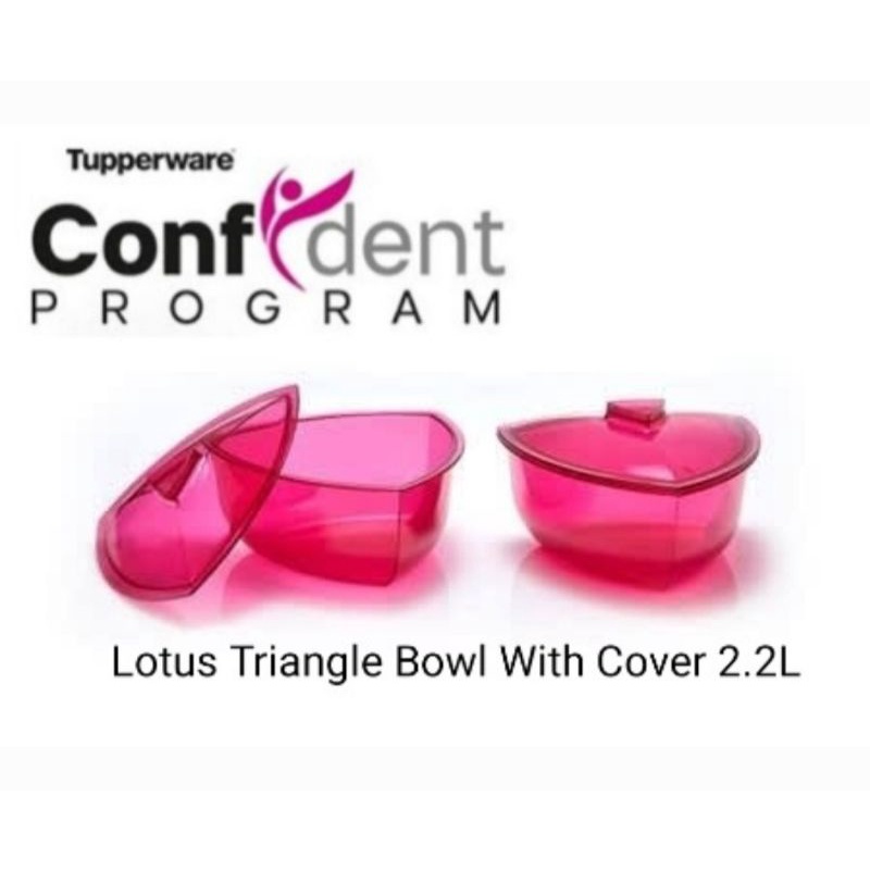 Jual Tupperware Lotus Triangle Serving With Cover 2.2 Liter / Crystal ...