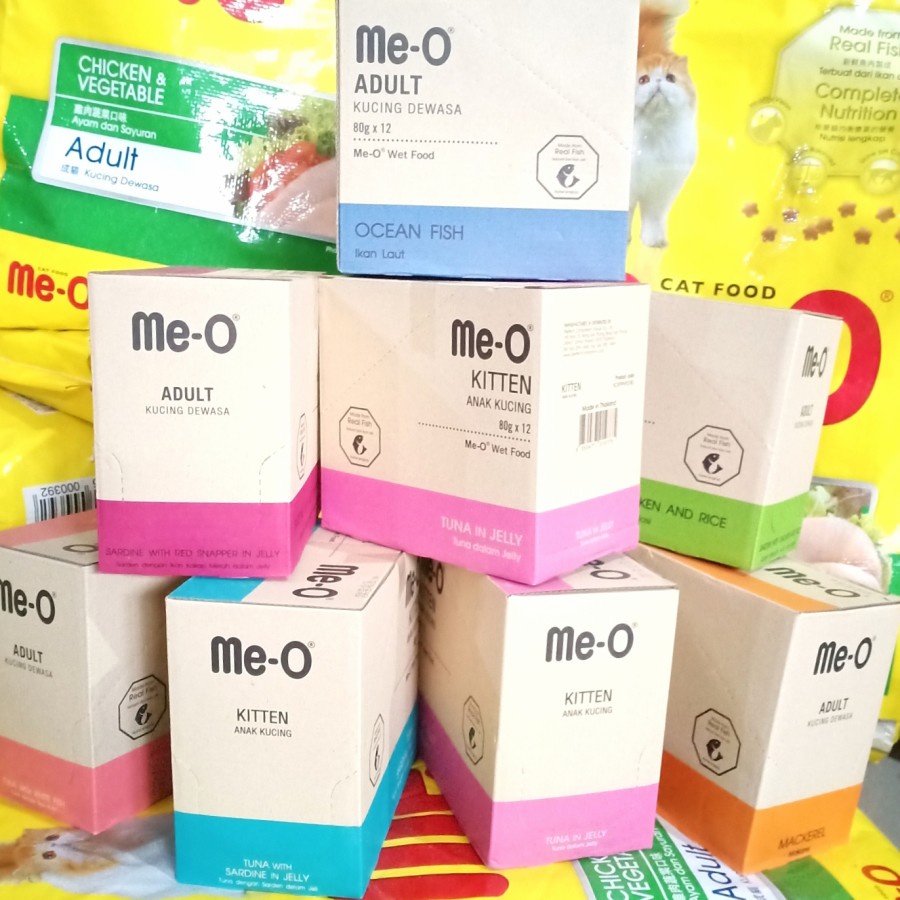 Jual (1 DUS ISI 12pcs) Meo Pouch 80gr Meo Sachet 80 gr Adult Kitten ...