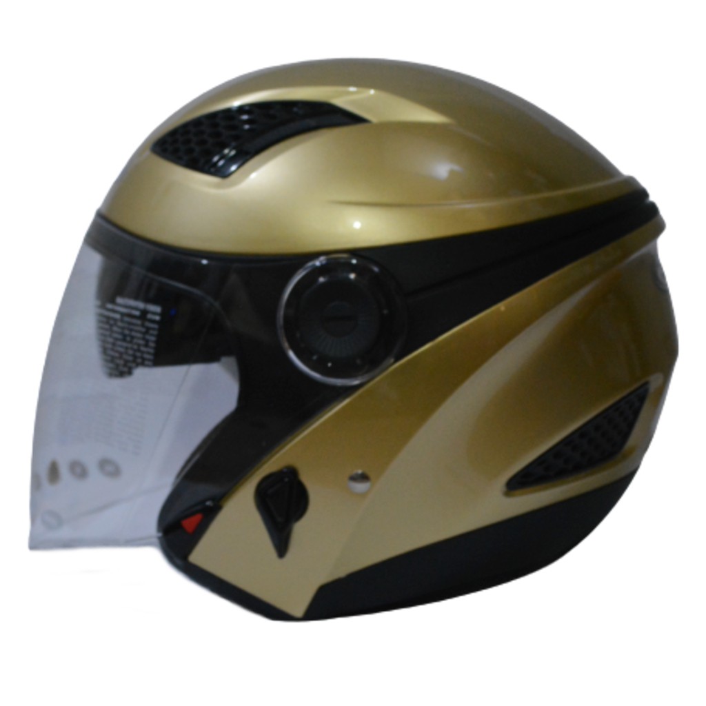Jual Helm Half Face Zeus ZS610 Golden Yellow Original SNI Shopee
