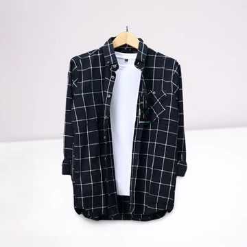Kemeja Kotak Cowok Hem Flanel Pria Lengan Panjang Panel Merah Pria Distro Baju Kemeja 2024