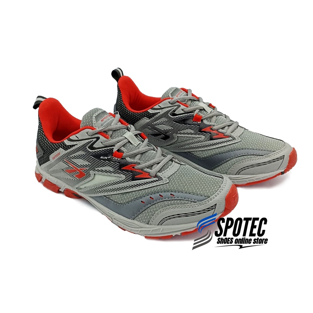 Jual SPOTEC Sepatu RUNNING Artikel RAPTOR-Abu Muda/Merah | Shopee Indonesia