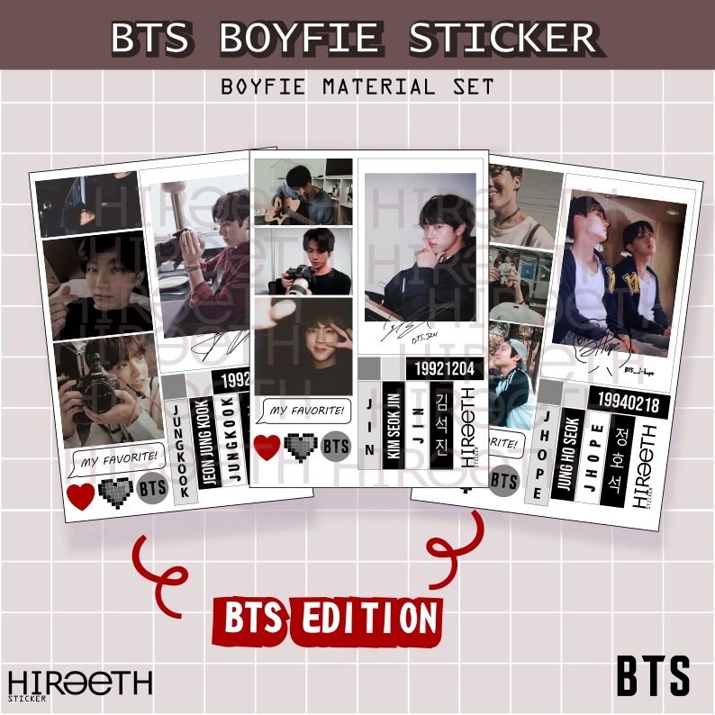 Jual Stiker Boyfie Material Aesthetic BTS Sticker Lucu jungkook rm ...
