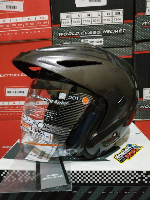 Jual HELM INK CX22 ORIGINAL SOLID GUNMETAL HELM INK CX 22 POLOS ABU ABU ...