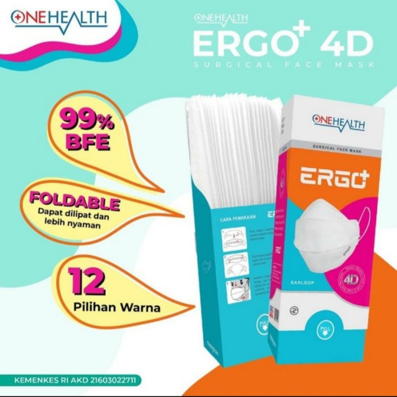 Jual 4D ERGO Masker Medis One Health Earloop | Shopee Indonesia