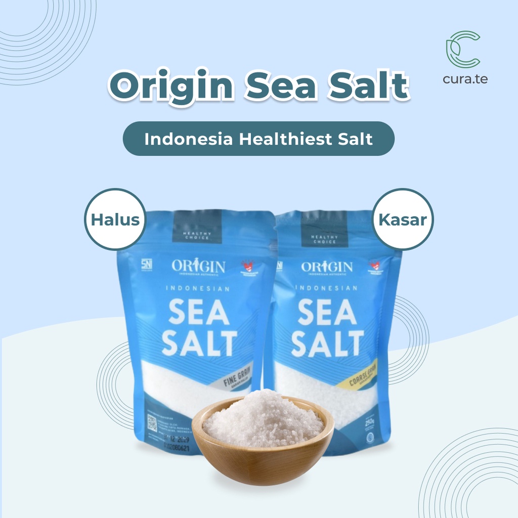 Jual ORIGIN SEA SALT 250GR FINE GRAIN COARSE GARAM LAUT HALUS KASAR ASLI Shopee Indonesia