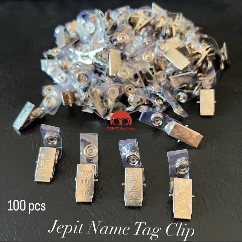 Jual 100 Pc - Jepit Keplek Name tag Convention Botton & Clip ID Jepitan ...