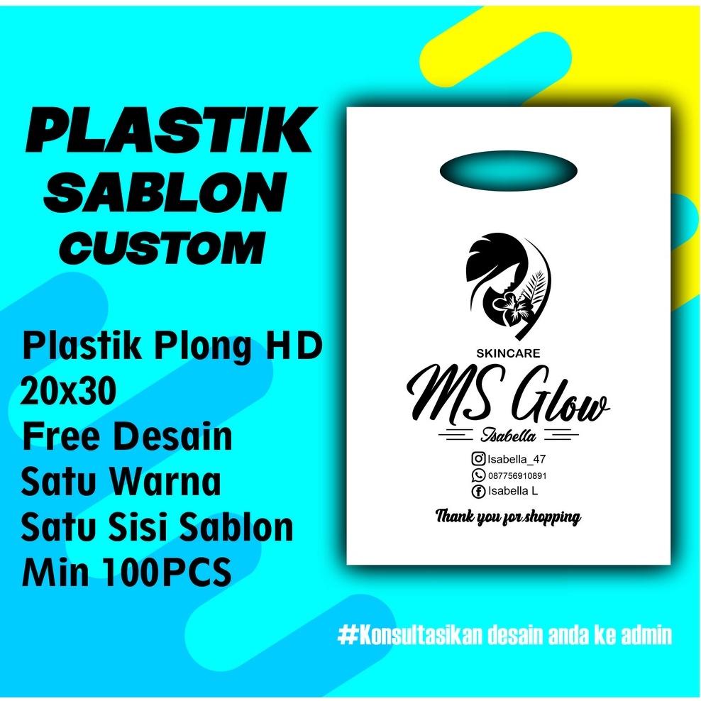 Jual Plastik Packing Sablon Olshop Murah Custom Ukuran 20x30