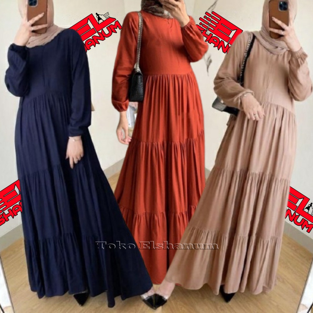 Jual Gamis Syari Twill Polos Terbaru Rayon Kandel Super Premium Gamis