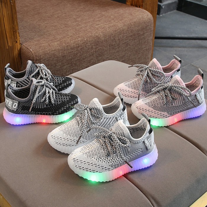 Jual Sepatu Sneaker LED FF white Anak Laki-laki&Perempuan Lampu Menyala ...