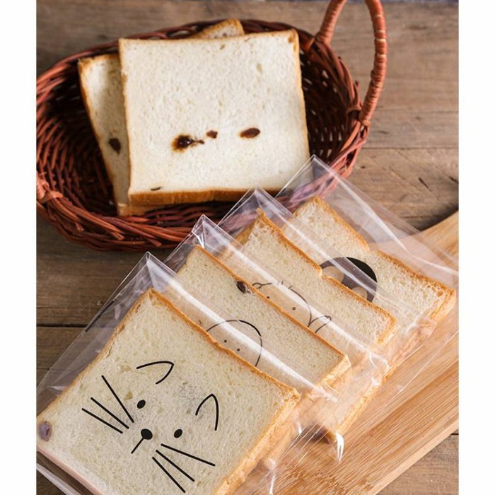 Jual single plastic toast packaging 100pcs per pack / plastik bungkus ...