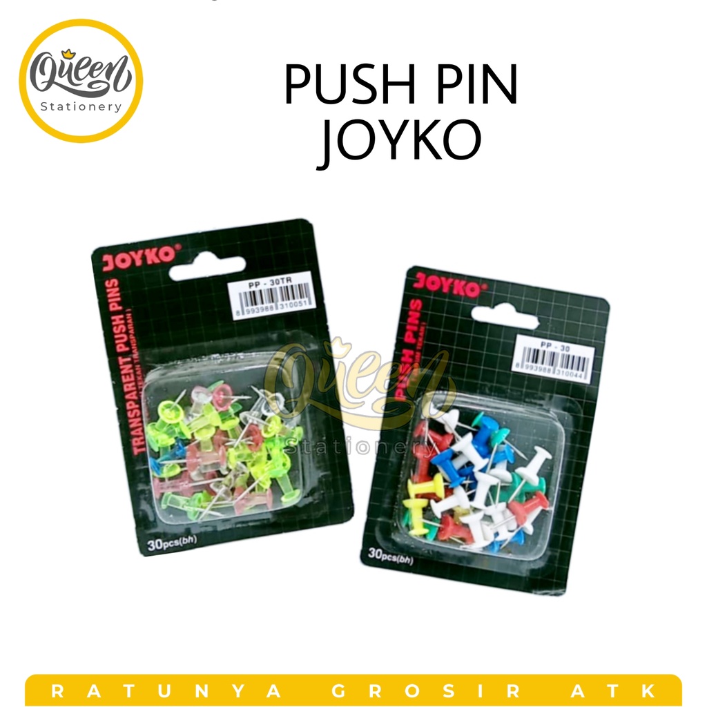 Jual 1 Blister 30 Pcs Push Pins Joyko Pines Paku Mading Push