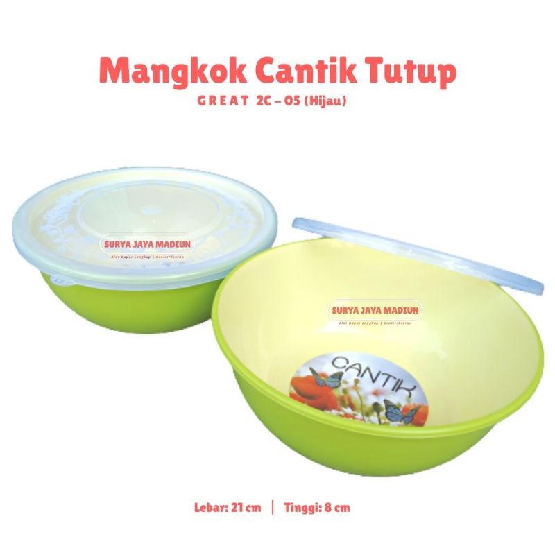 Jual Mangkok Cantik Great 2C-05 | Mangkok Plastik Tutup | Shopee Indonesia