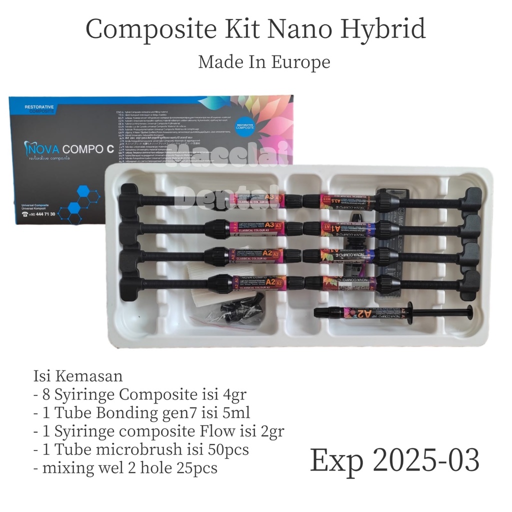 Jual DENTAL COMPOSITE KIT UNIVERSAL SET AKL / COMPOSITE NANO HYBRID LOW ...