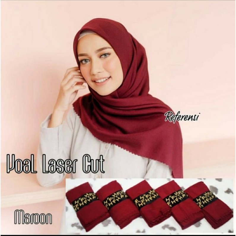 Jual JILBAB SEGIEMPAT POLOS PREMIUM LASER CUT warna Kunyit Hitam Putih ...
