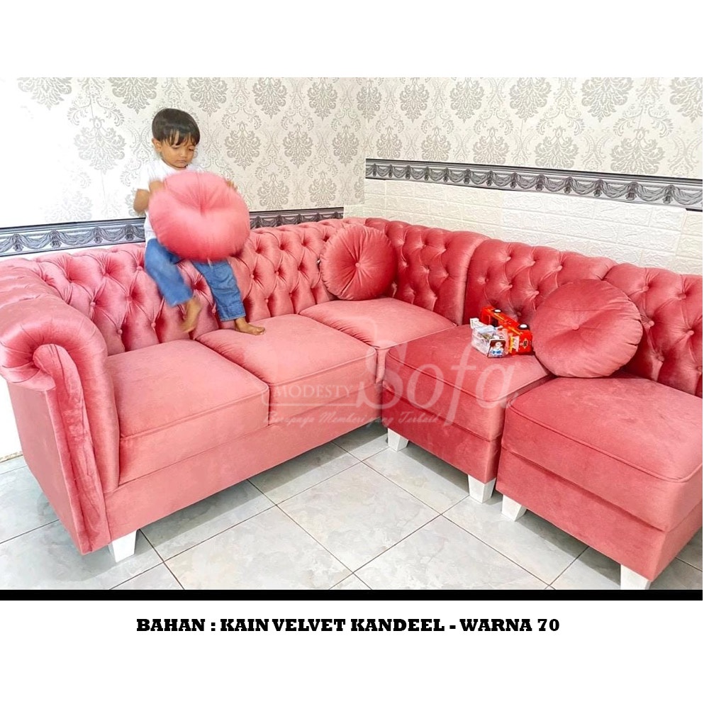 Jual Sofa Ruang Tamu Modesty 311 Seater Chesterfield Mini Tanpa