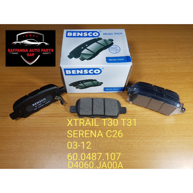 Jual BRAKE PAD KAMPAS REM BELAKANG NISSAN XTRAIL T30 T31 SERENA C26 TH ...