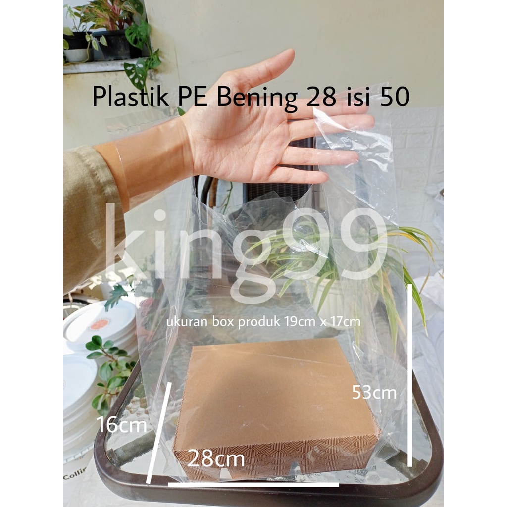 Jual Kantong Plastik Kresek Pe Bening Kaca Transparan 50pcs Ukuran 28 Shopee Indonesia 