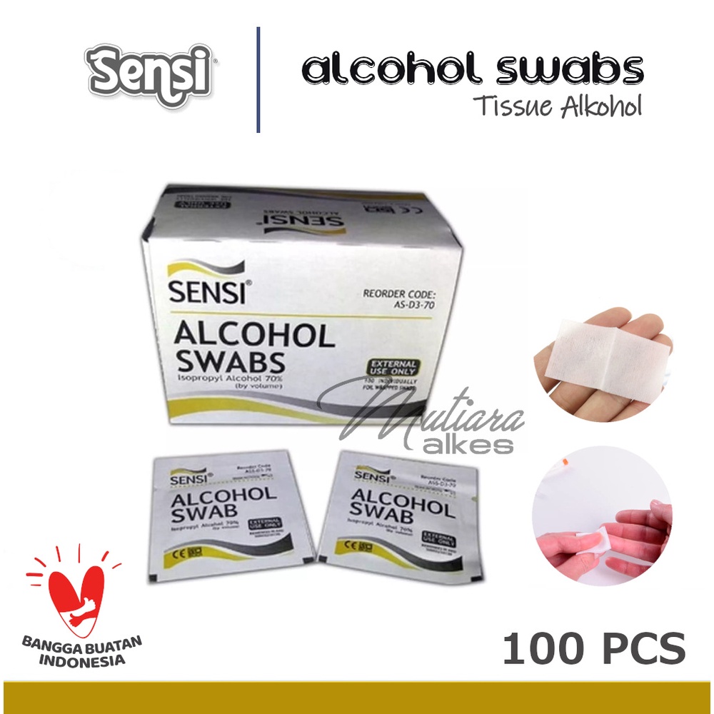 Jual MUTIARA ALKES Alcohol Swab SENSI OneSwabs Tissue Alkohol