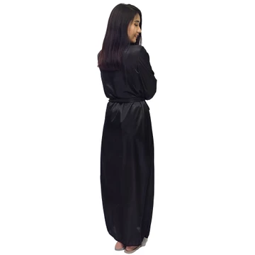 FOLVA Kimono Set Baju Tidur Satin 1340BSET Hitam All Size
