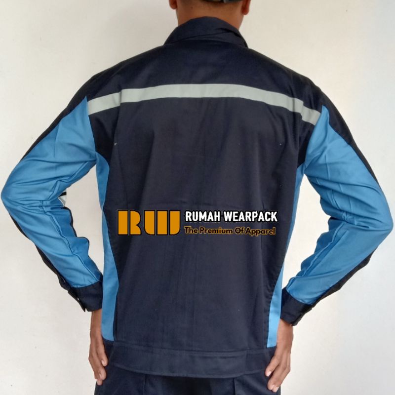 Jual Semi Jacket Safety Wearpack Safety Jaket Kerja Atasan Navy ...