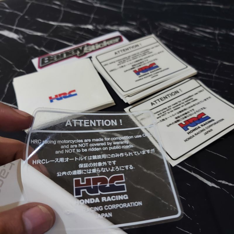 Jual STICKER ATTENTION HONDA PERINGATAN HONDA WARNING HONDA HRC JAPAN ...