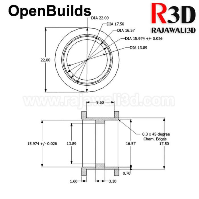 Jual OpenBuilds CNC V-Slot POM Delrin V Wheel V-Wheel Idler Pulley ...